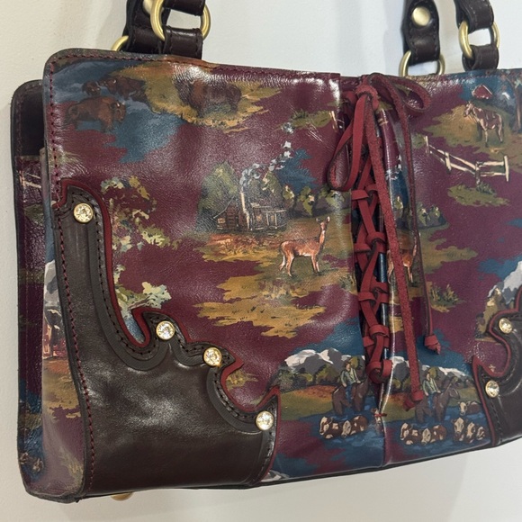 PATRICIA NASH MONTANA SADIE LACE UP LEATHER SATCHEL BAG - Picture 5 of 16